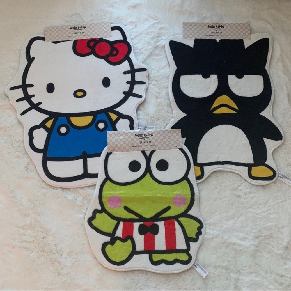 Forever 21 Hello Kitty And Friends Bath‎ Mat Bundle of 3 New With Tags Kawaii